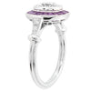 French Cut Amethyst and Diamond Engagement Semi-Mount