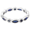 Bezel Set Marquise and Round Blue Sapphire Eternity Band