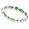 Bezel Set Marquise and Round Tsavorite Eternity Band