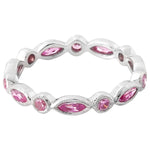 Bezel Set Marquise and Round Pink Sapphire Eternity Band