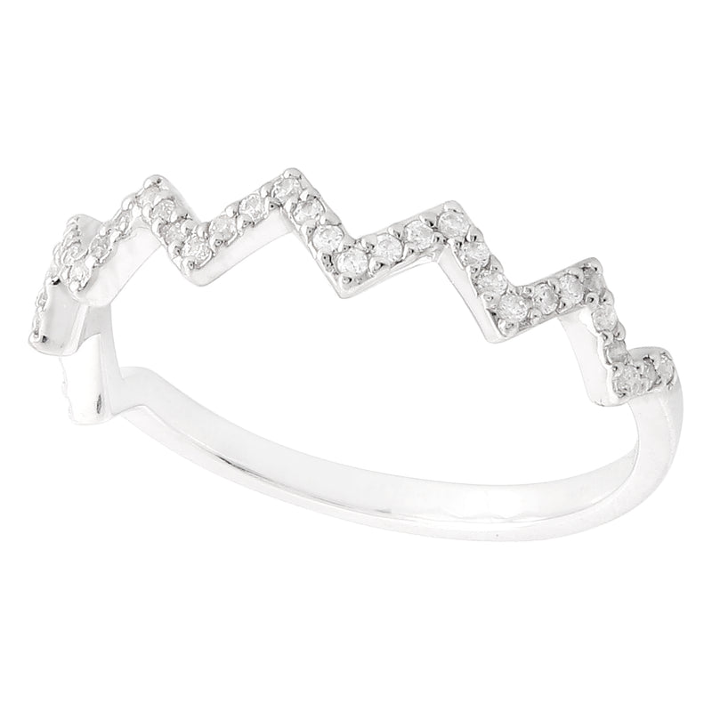 Zig-Zag Diamond Band Halfway Around