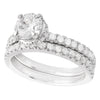 Chevron Prong Set Diamond Engagement Set