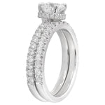 Chevron Prong Set Diamond Engagement Set