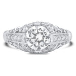 Vintage Inspired Diamond Floral Engagement Semi-Mount