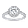 Round Diamond Halo Engagement Semi-Mount