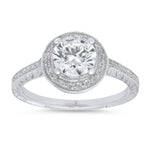 Round Diamond Halo Engagement Semi-Mount