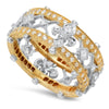 Two-Tone Diamond Fleur-De-Lis Band