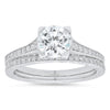 Round Diamonds Engagement Ring Semi-Mount with Matching Band