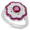 French Cut Ruby and Diamond Fashion Ring