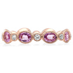 Oval Cut Pink Sapphire and White Sapphire Band