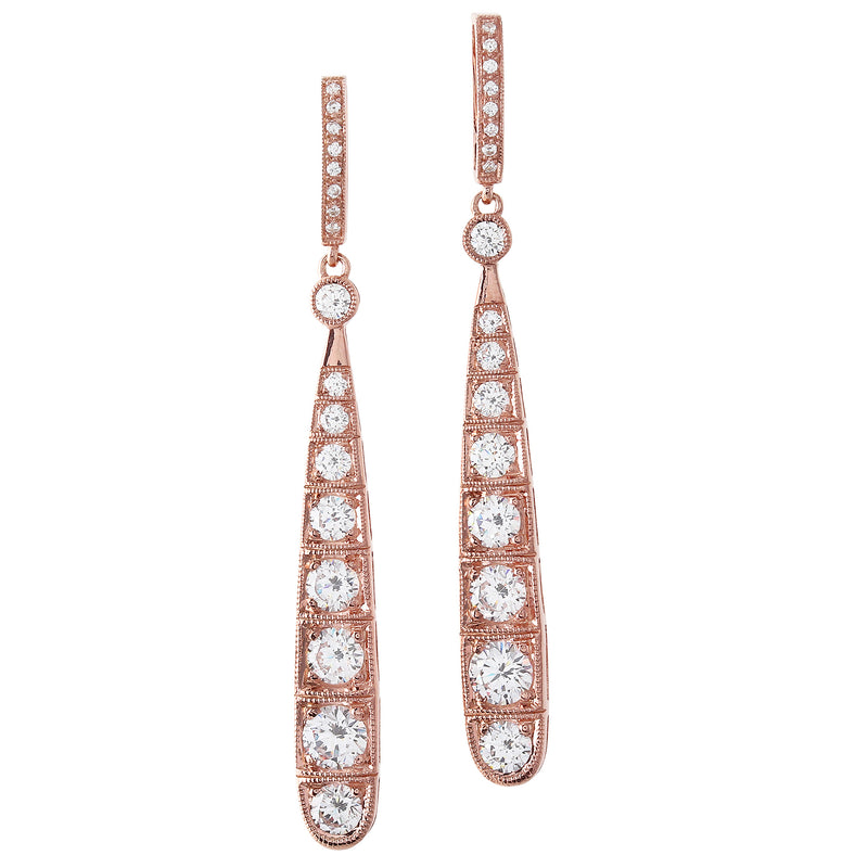 Diamond Drop Down Post-back Earrings