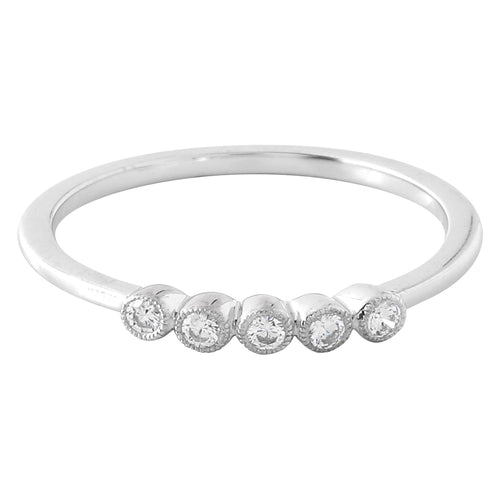 Bezel Set Diamond Fashion Band with Milgrain