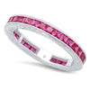 French Cut Ruby Eternity Band-2.2mm Wide