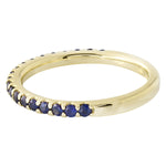 Round Cut Blue Sapphire Band Halfway Around