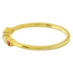 Bezel Set Ruby and Diamond Fashion Band with Milgrain