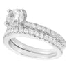 Peg Head Diamond Engagement Semi-Mount with Matching Band