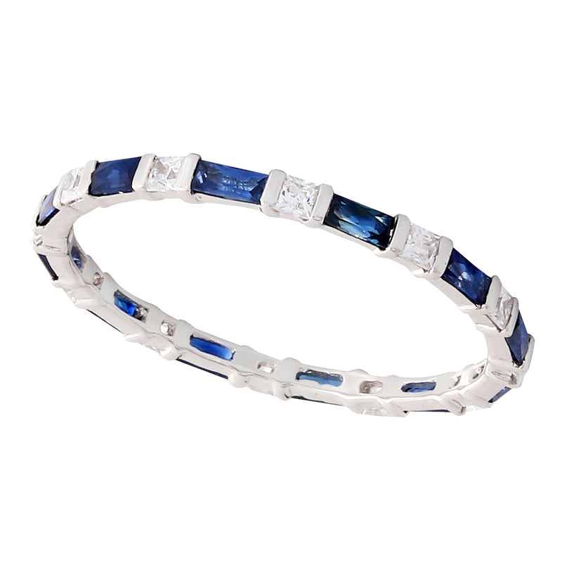 Bar Set Sapphire and Diamond Eternity Band