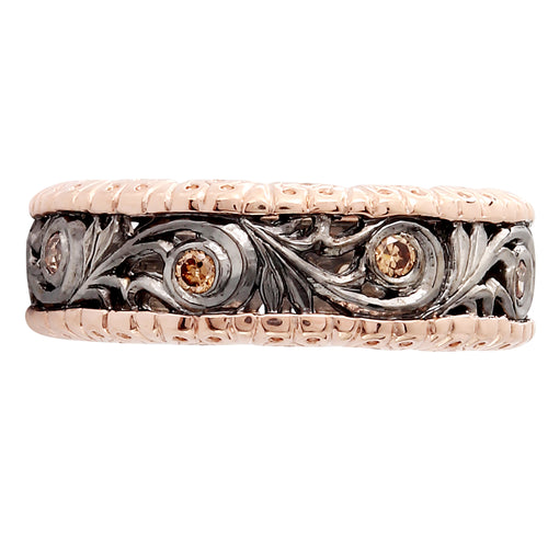 Rose Gold Eternity Band Rhodium Plated