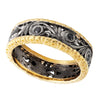 Yellow Gold Rhodium Plated Black Diamond Band