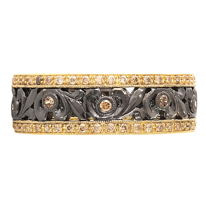 Cognac Diamond Floral Eternity Band