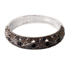 Rhodium Plated Band with Black Diamonds