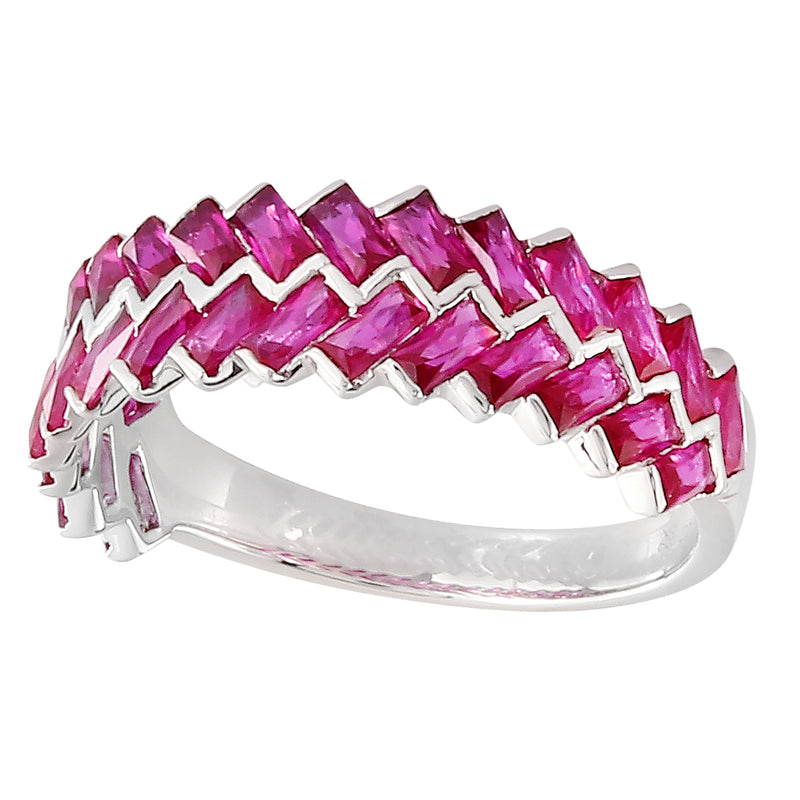 Staggered Baguette Cut Ruby Band