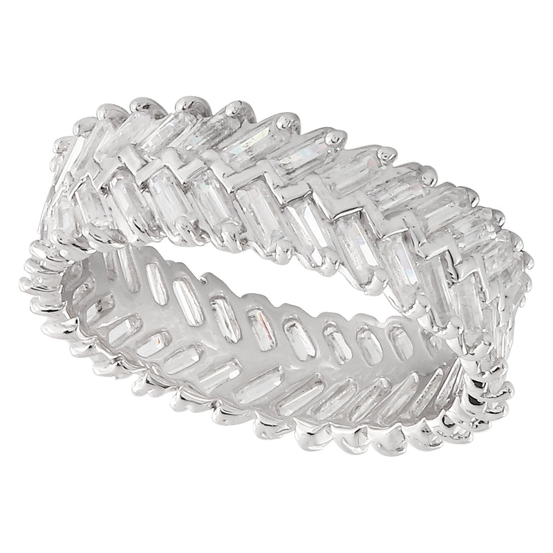 Staggered Baguette Cut Diamond Eternity Band