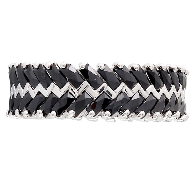 Staggered Baguette Cut Onyx Eternity Band
