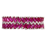 Staggered Baguette Cut Ruby Band