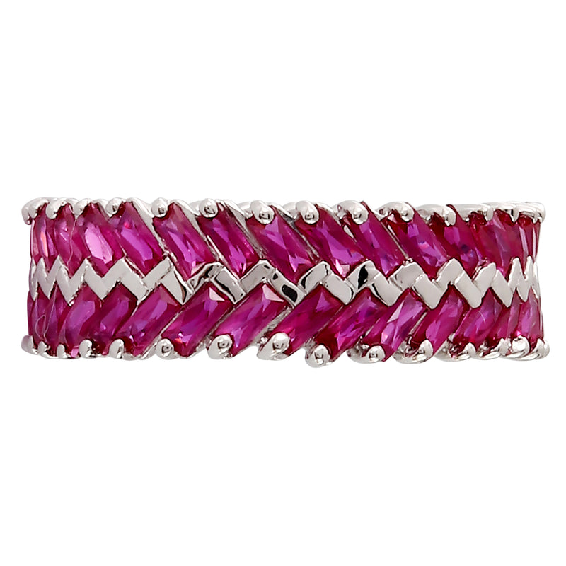 Staggered Baguette Cut Ruby Band