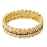 Triple Set Rhodium Plated Center Line Eternity Band