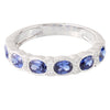 Oval Cut Sapphire Band Set Halfway