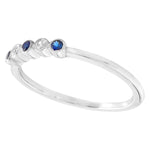 Bezel Set Sapphire and Diamond Fashion Band with Milgrain