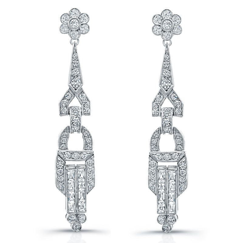 Art Deco Diamond Post-back Earrings