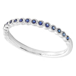 Bezel Set Round Sapphire Band Halfway Around