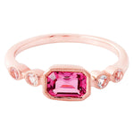 Emerald Cut Pink Tourmaline Fashion Ring
