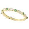 Marquise Cut Diamond and Tsavorite Band Halfway Around