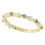 Marquise Cut Diamond and Tsavorite Band Halfway Around