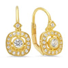 Bezel Set Diamond Leverback Earrings