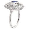 Oval Sapphire Center and Diamond Fashion Mount