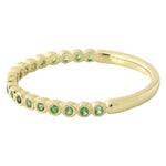 Bezel Set Round Tsavorite Band Halfway Around