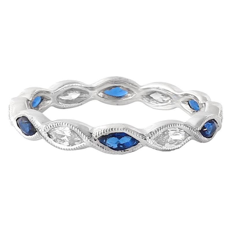 Marquise Diamond and Sapphire Eternity Band