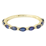 Marquise Cut Blue Sapphire Band Halfway Around