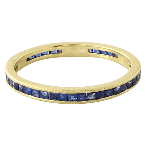 Channel Set Blue Sapphire Eternity Band