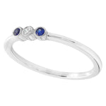Bezel Set Sapphire and Diamond Fashion Band with Milgrain