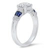 French Cut Sapphire and Diamond Engagement Semi-Mount