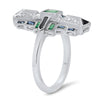 Art Deco Emerald, Onyx and Sapphire Ring