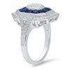 Sapphire and Diamond Art-Deco Halo Mount