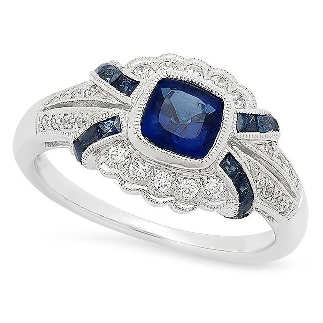 Vintage Inspired Sapphire and Diamond Fashion Mount
