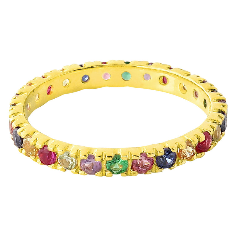 Round Multi-Colored Stone Eternity Band